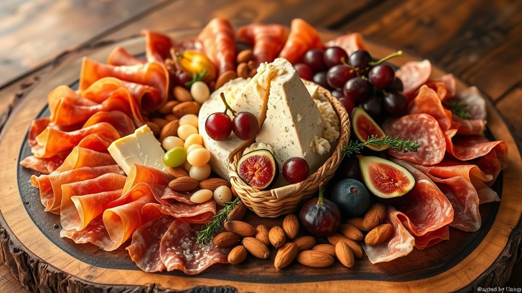 artful meat and cheese display